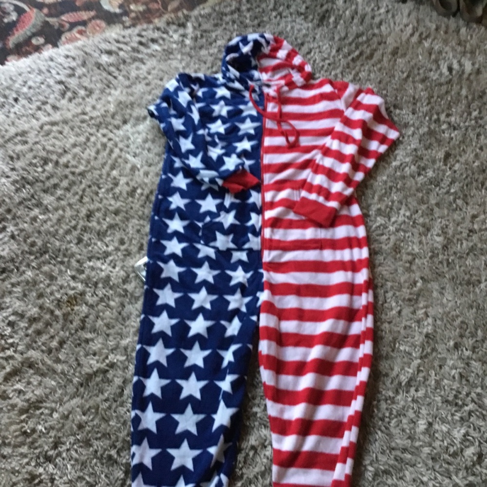 Patriotic Stars and Stripes Onesie Mens size Medium